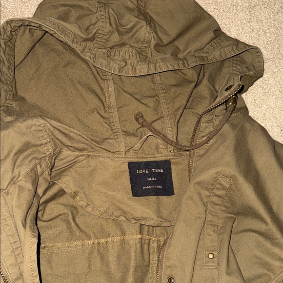 Olive Green Hooded army Jacket - Picture 2 of 4